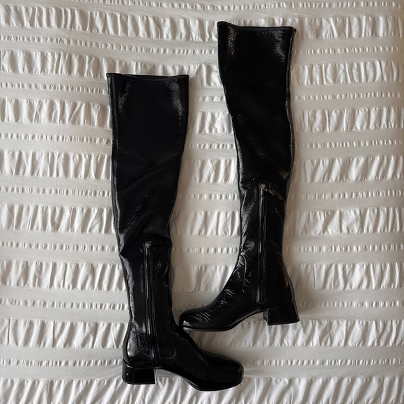 NEW Prada over the knee patent leather boots - Picture 2 of 10